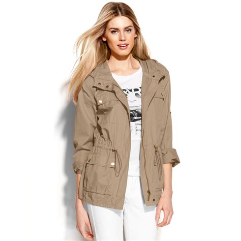 michael michael kors hooded zip pocket anorak|michael kors women's anorak coat.